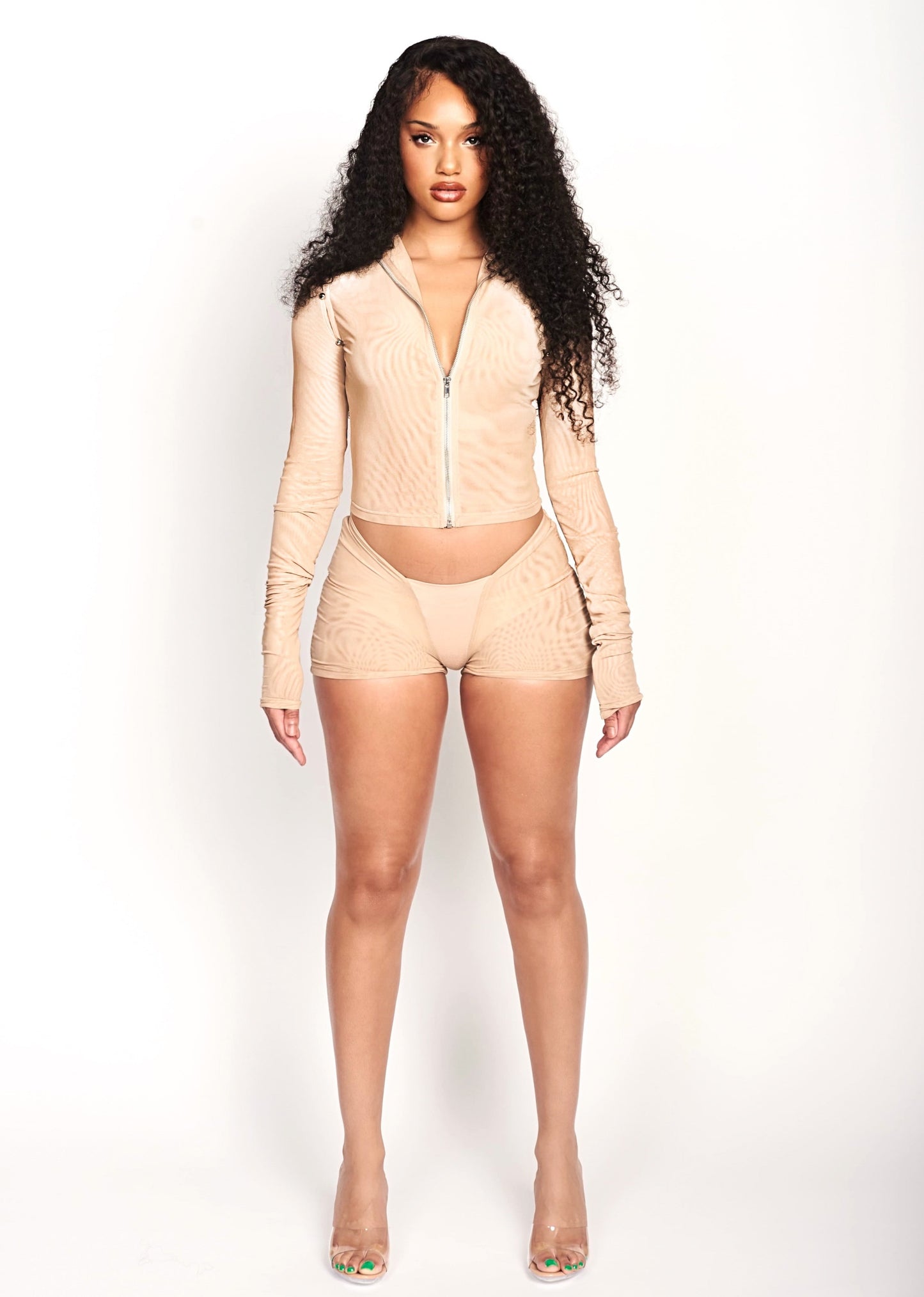 CHAI LIQUID MESH CONVERTIBLE ZIP TOP