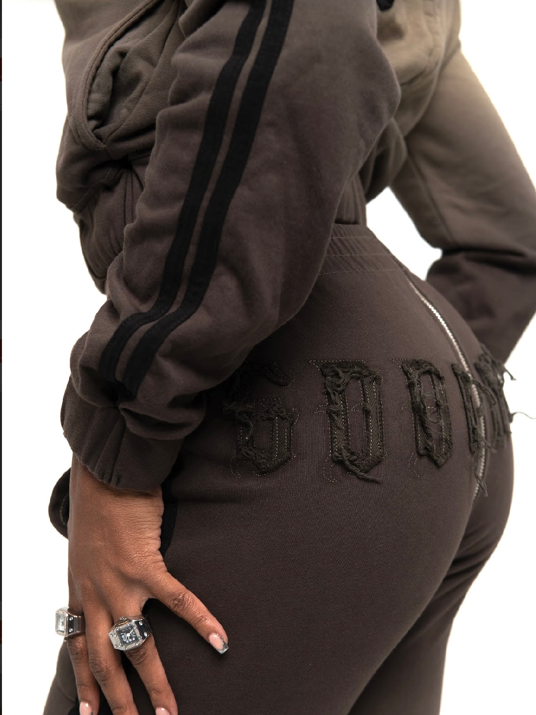 MOSS GOOD KARMA FULL ZIPPER SWEATPANTS