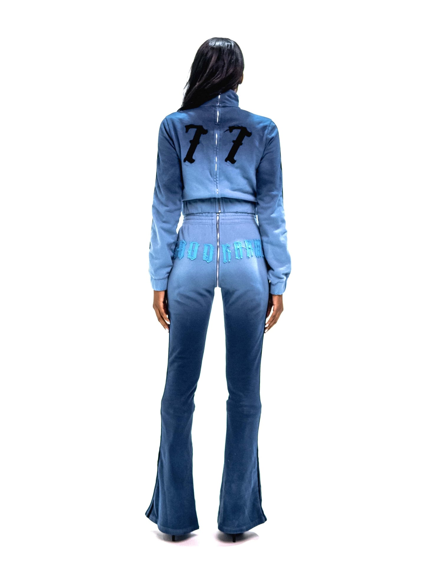 AQUAMARINE GOOD KARMA FULL ZIPPER SWEATPANTS