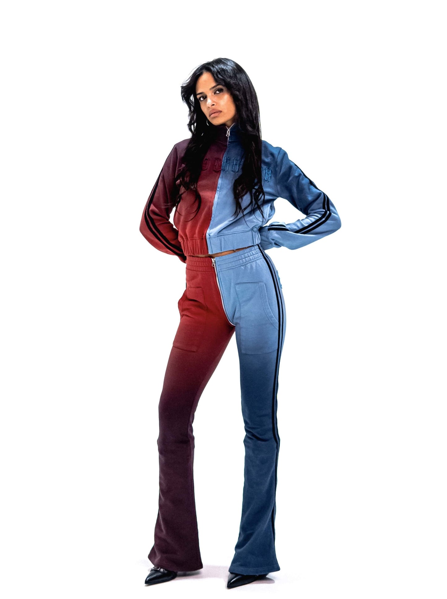 AQUAMARINE GOOD KARMA FULL ZIPPER SWEATPANTS