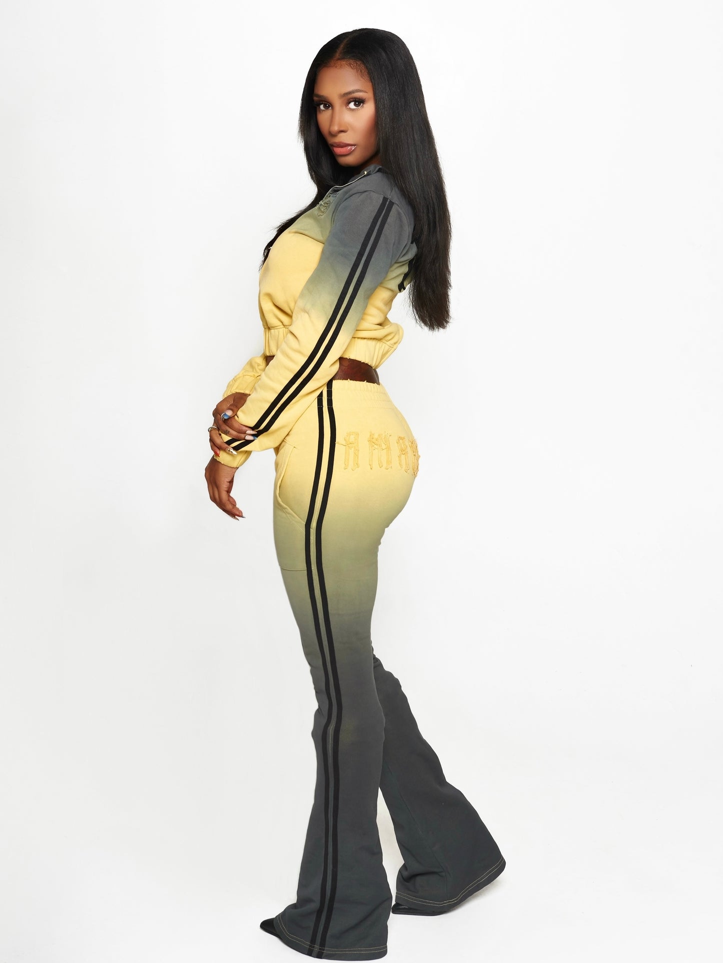 CITRINE GOOD KARMA FULL ZIPPER SWEATPANTS