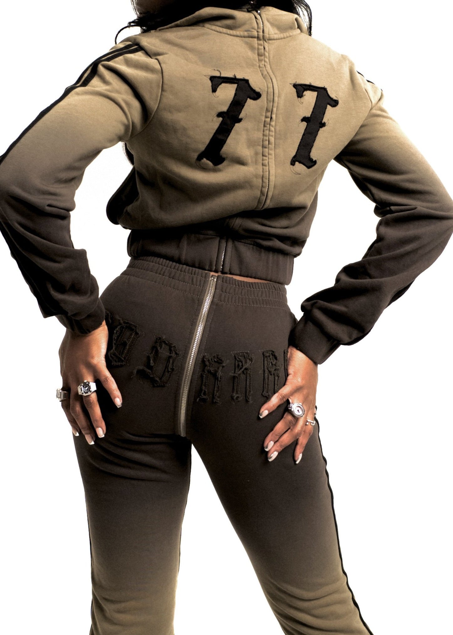 MOSS GOOD KARMA FULL ZIPPER SWEATPANTS