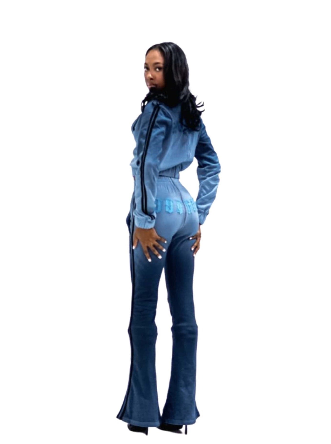 AQUAMARINE GOOD KARMA FULL ZIPPER SWEATPANTS