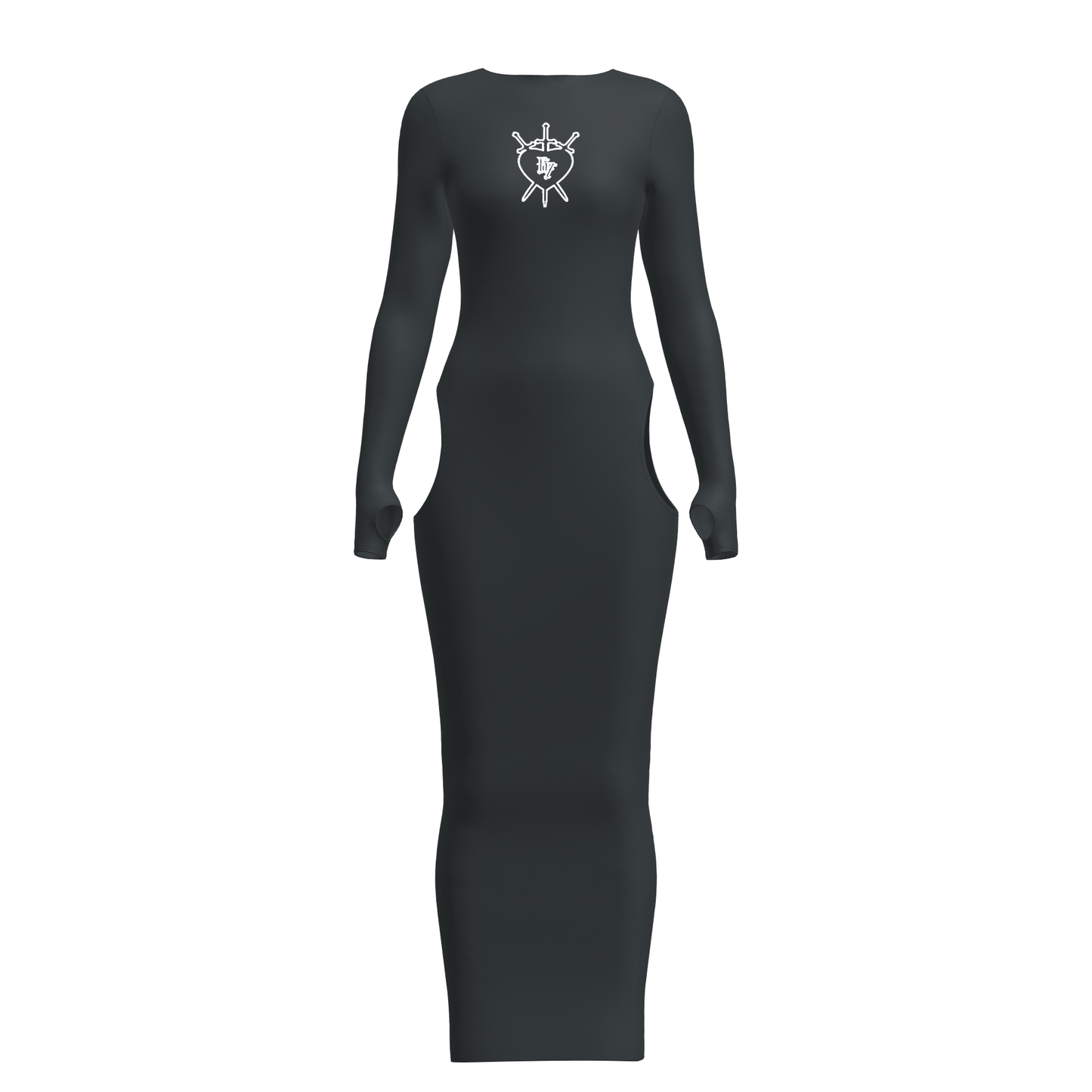 BLACK THREE OF SWORDS LOGO DRESS