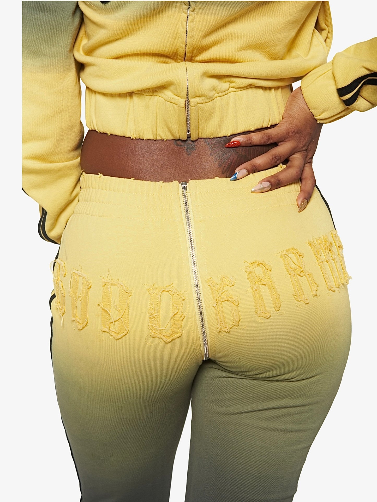 CITRINE GOOD KARMA FULL ZIPPER SWEATPANTS