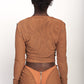 CACAO LIQUID MESH CONVERTIBLE ZIP TOP