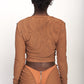 CACAO LIQUID MESH V-BACK MINI SHORTS