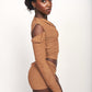 CACAO LIQUID MESH CONVERTIBLE ZIP TOP