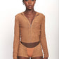CACAO LIQUID MESH CONVERTIBLE ZIP TOP