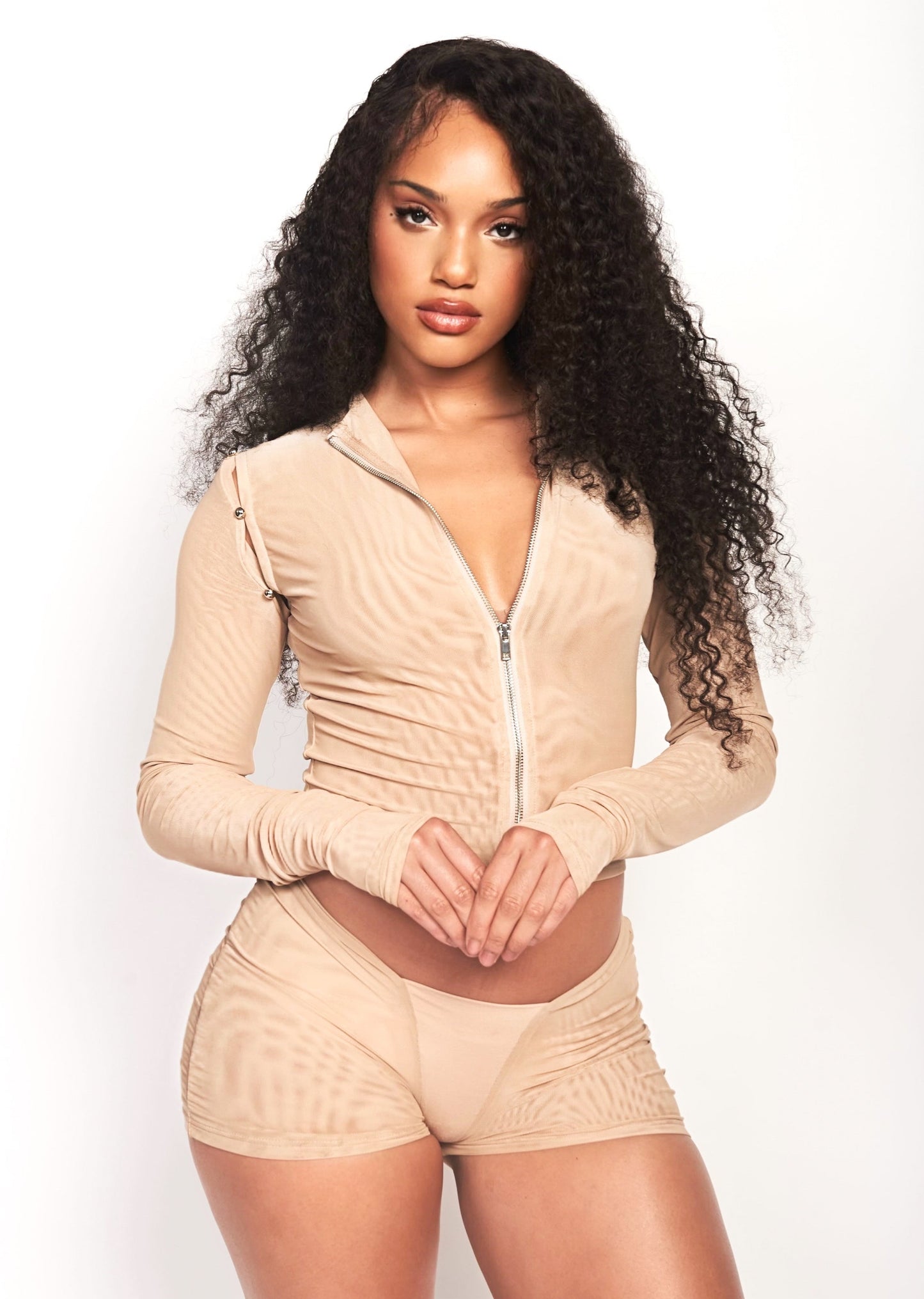 CHAI LIQUID MESH CONVERTIBLE ZIP TOP