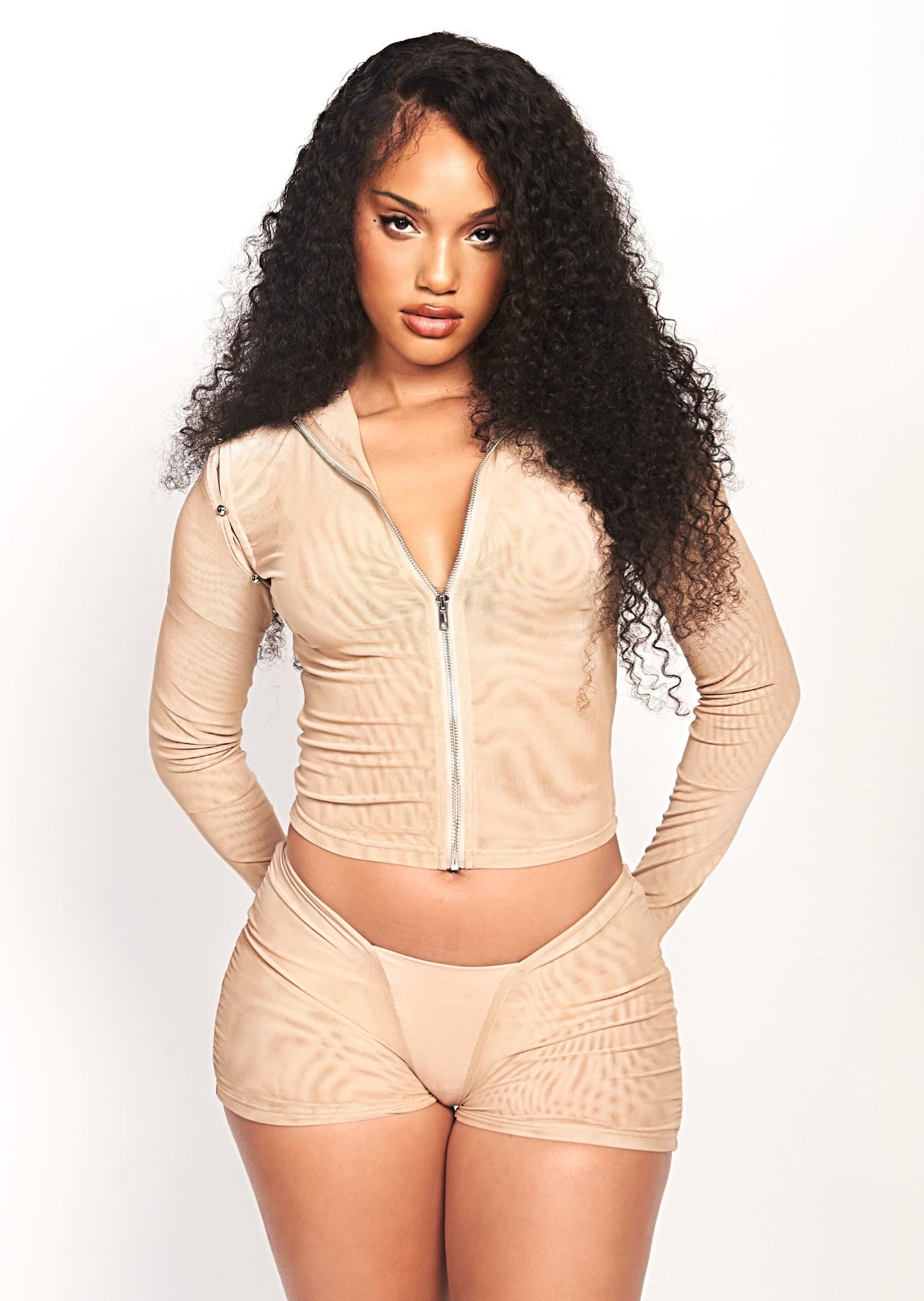 CHAI LIQUID MESH CONVERTIBLE ZIP TOP