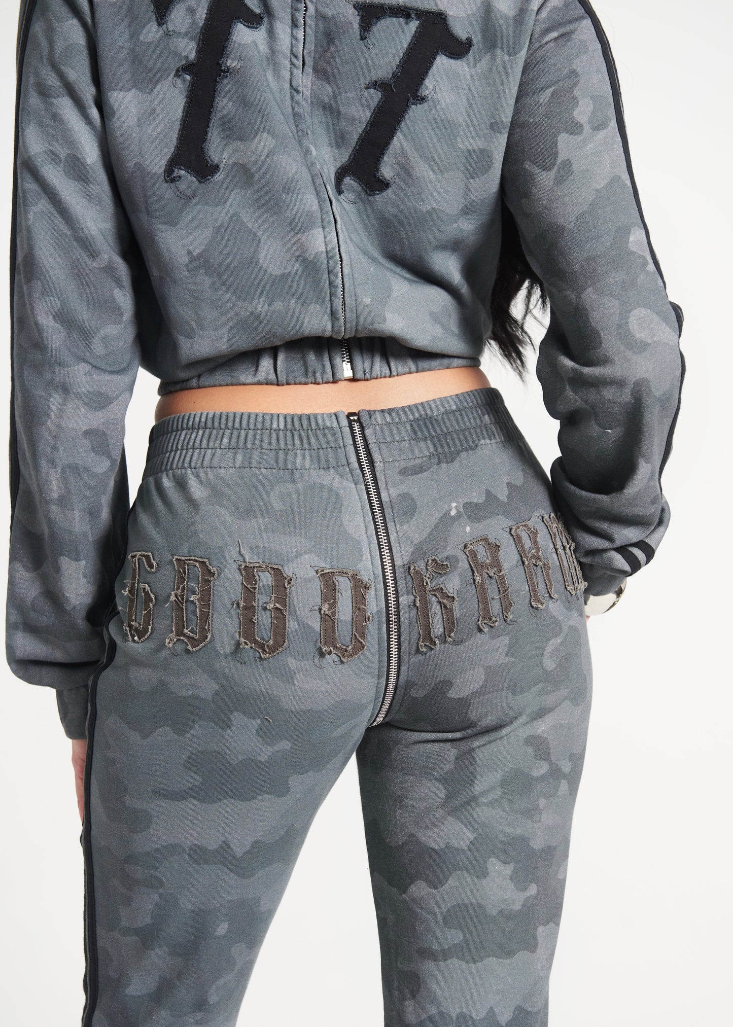 SLATE CAMO GOOD KARMA FULL ZIPPER SWEATPANTS