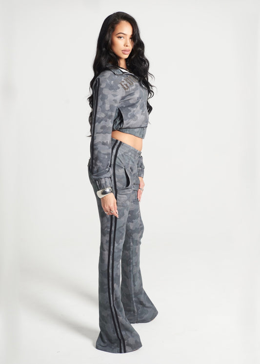 SLATE CAMO GOOD KARMA FULL ZIPPER SWEATPANTS