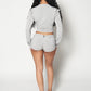SESAME LIQUID V-BACK MINI SHORTS