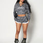 SLATE CAMO GOOD KARMA FULL ZIPPER SWEATSHORTS