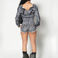 SLATE CAMO GOOD KARMA FULL ZIPPER SWEATSHORTS