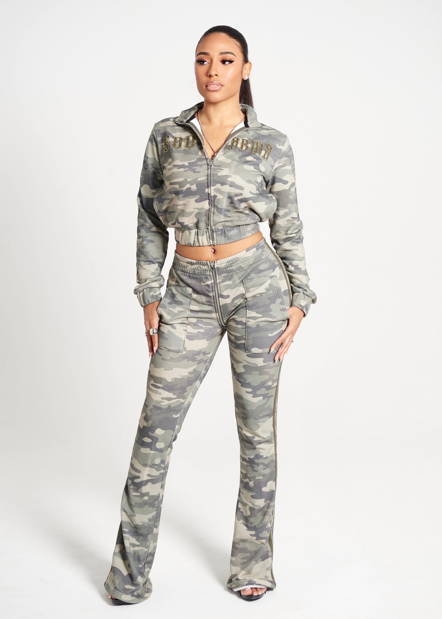 MOSS CAMO GOOD KARMA FULL ZIPPER JACKET