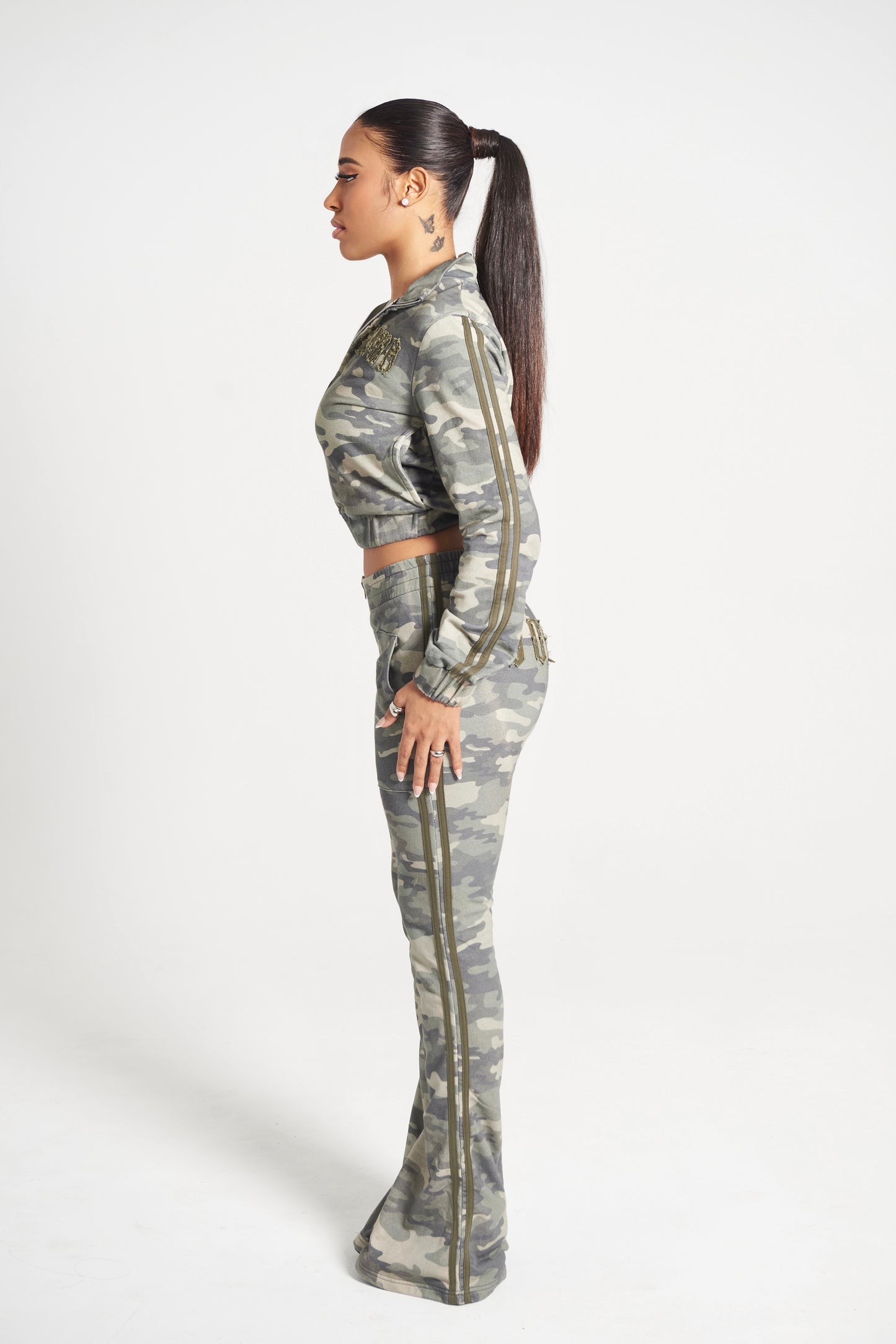 MOSS CAMO GOOD KARMA FULL ZIPPER SWEATPANTS