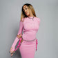PINK THREE OF SWORDS LOGO DRESS