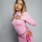 PINK THREE OF SWORDS LOGO DRESS
