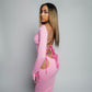PINK THREE OF SWORDS LOGO DRESS